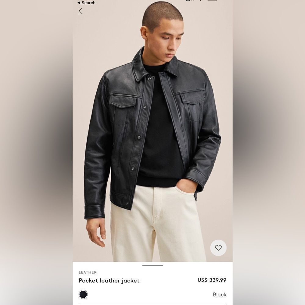 Mango Genuine Leather Jacket New - Picture 10 of 10